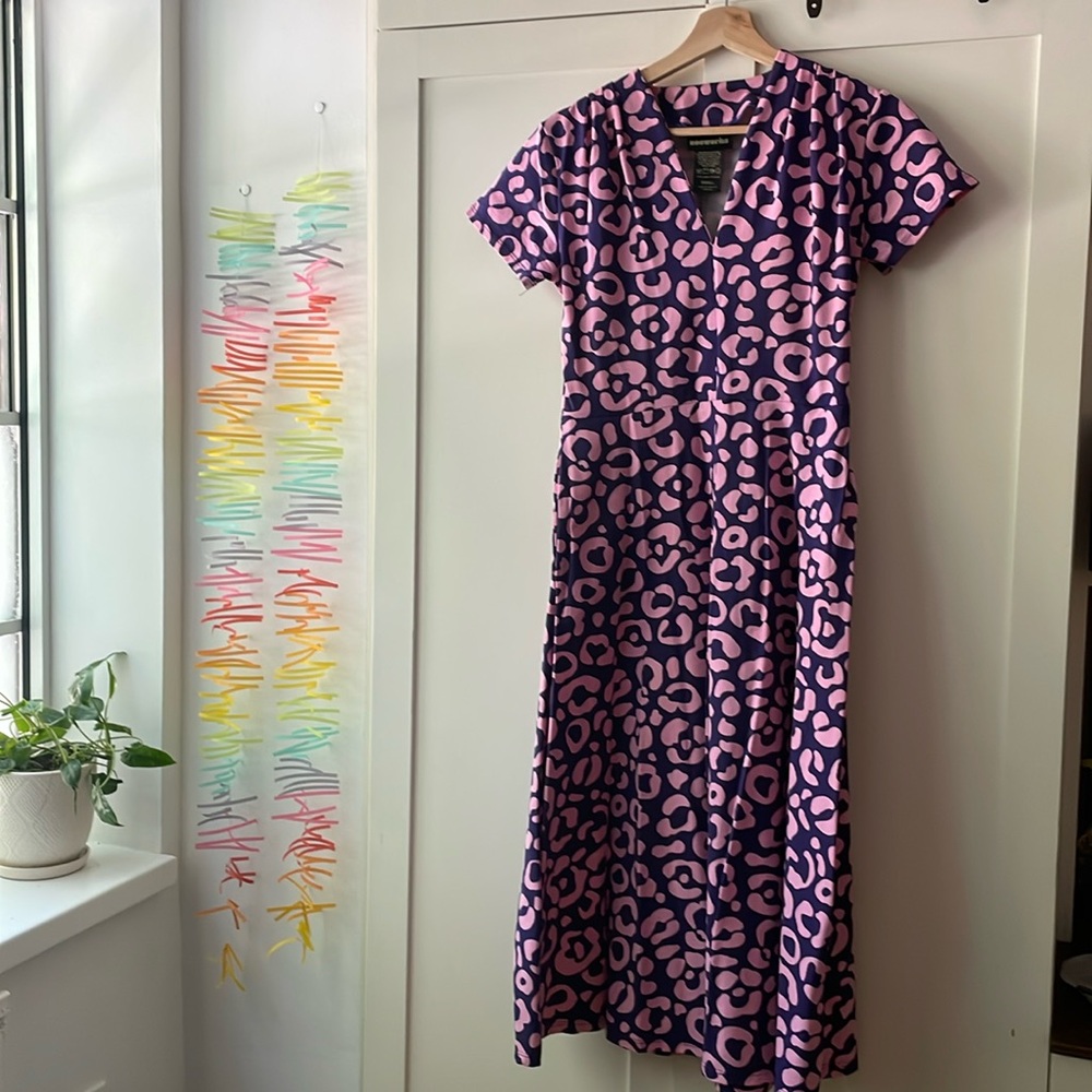 Nooworks Purple and Pink Midi Dress